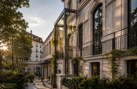 façade architecturale forte où le métal dialogue naturellement avec le bâtiment-oxmetal